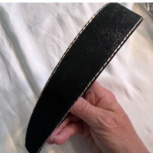 3/$15 Black Suede Headband with Tan stitching. Not New but Never Worn